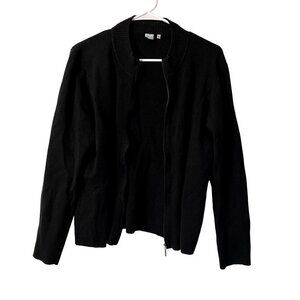 Shu Shu full zip knit jacket classic minimalistic warm black sweater